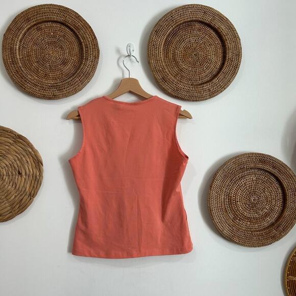 Vintage Y2K 2000s New York & Co Pink Lace Up Tie Stretch Knit Tank Top Small - Picture 3 of 7